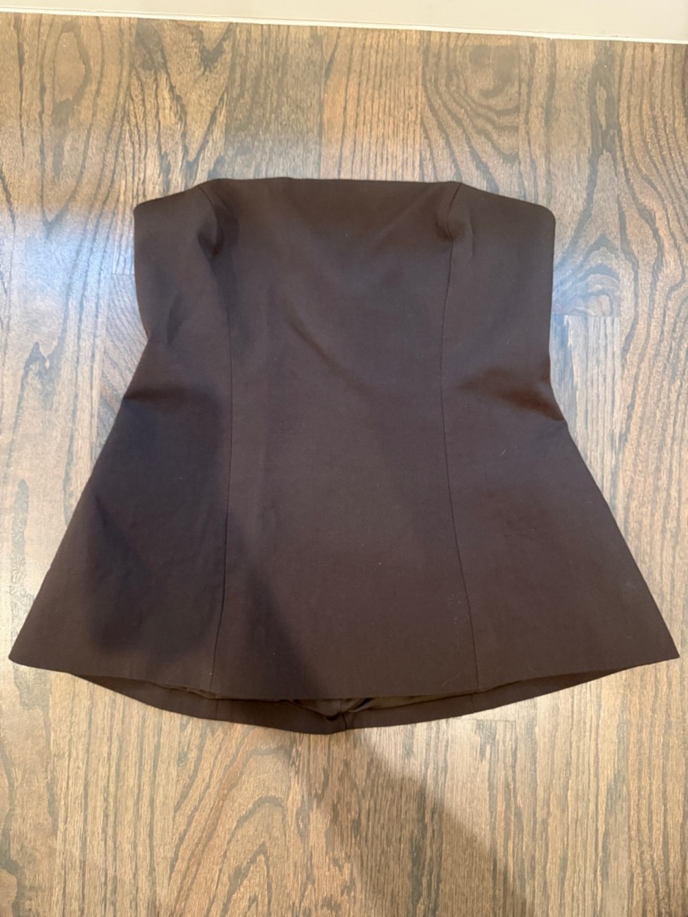 Zara Strapless Brown Peplum Skirted Top - Women